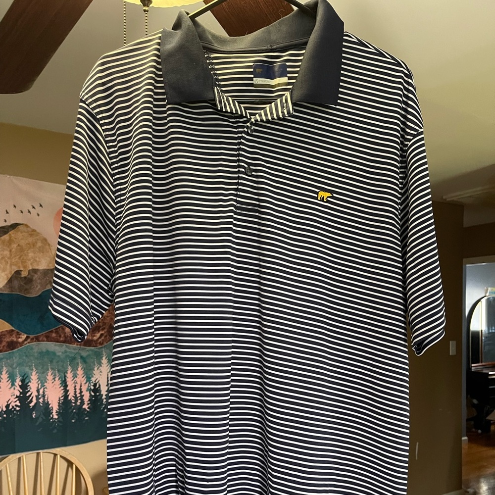 XXL Navy/White Striped ‘Jack Nicklaus’ Golf Polo